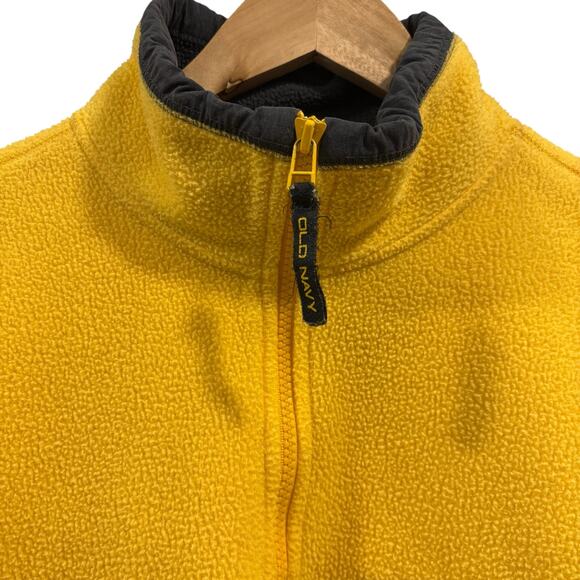 Y2K 90s Vint OLD NAVY Yellow Fleece quarter Zip pullover, Men’s/Unisex - Picture 5 of 13